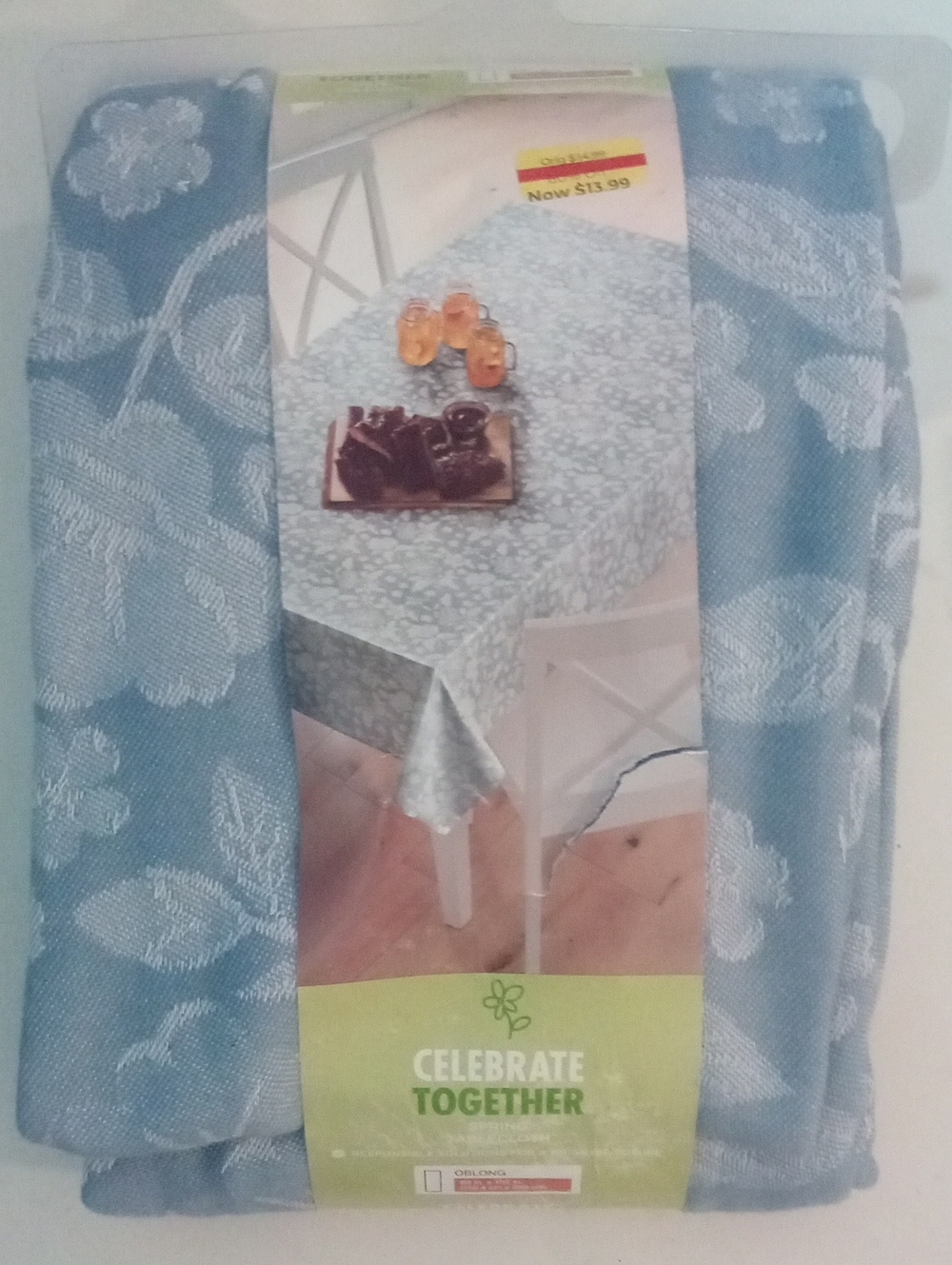 Celebrate Together Blue Floral Tablecloth